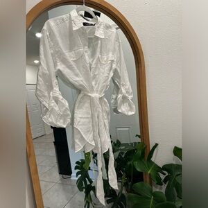 RALPH LAUREN 100% LINEN BUTTON DOWN BLOUSE TOP